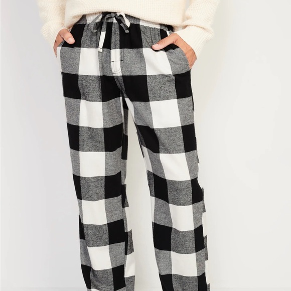 NWT OLD NAVY Double-Brushed Flannel Pajama Pants Color: Black Buffalo Plaid L - Picture 2 of 3